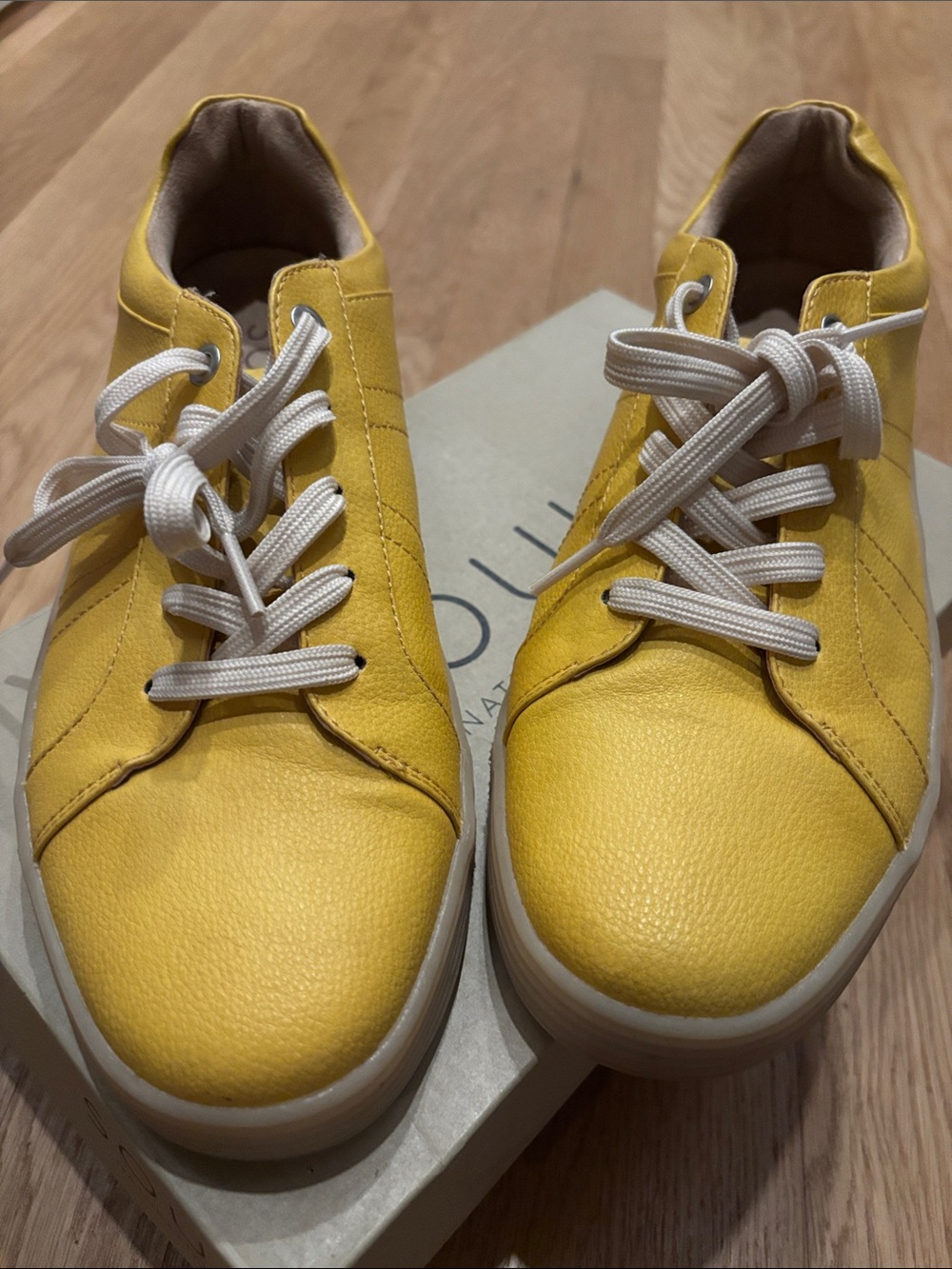 Women’s Yellow Lace-Up Sneakers